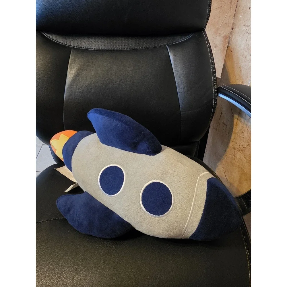Your‎ Zone Space Rocket Ship 3D Bed Throw Pillow Plush Figure Stuffed Toy